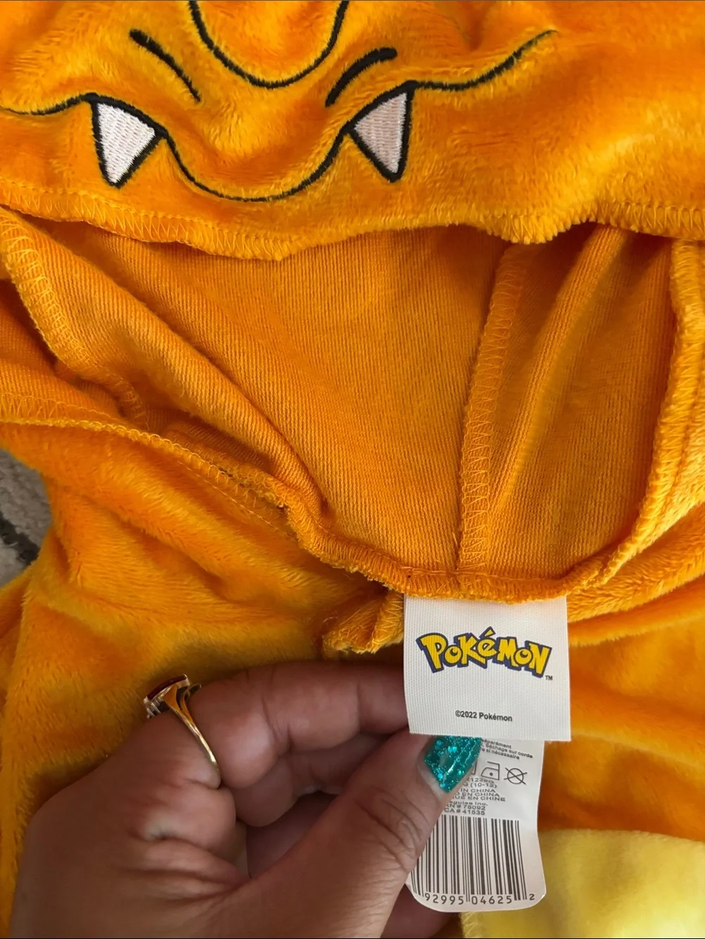Pokemon Orange and Yellow Hooded Onesie Costume